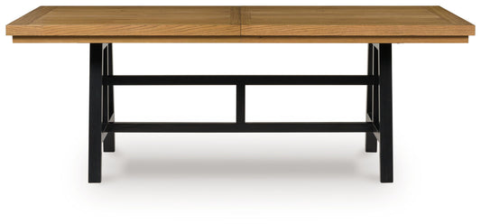 Galliden - Rectangular Dining Room Extension Table - Black / Brown