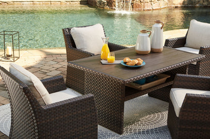 Easy Isle - RECT Multi-Use Table - Dark Brown / Beige