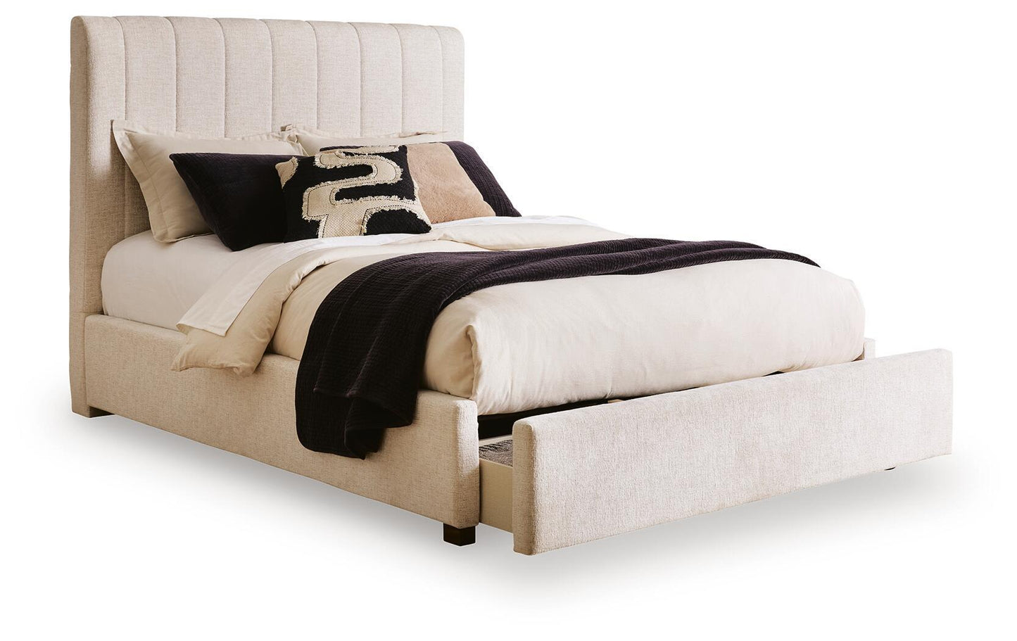 Shoralli - Queen Upholstered Storage Bed - Beige