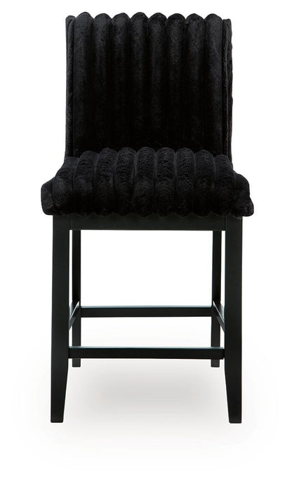 Mervannie - Upholstered Barstool (Set of 2) - Black