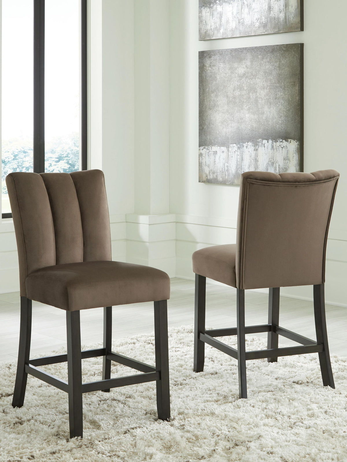 Jeshina - Upholstered Barstool (Set of 2) - Mocha