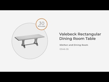 Valebeck - Rectangular Dining Room Table - White / Brown