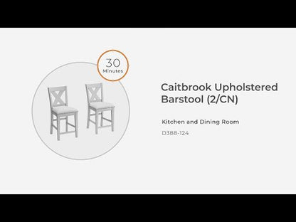 Caitbrook - Upholstered Barstool (Set of 2) - Gray