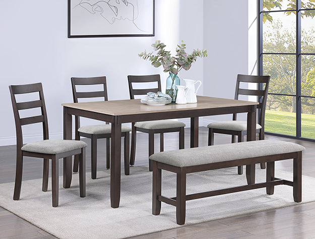 BRANSON 5PK DINETTE SET LIGHT BROWN