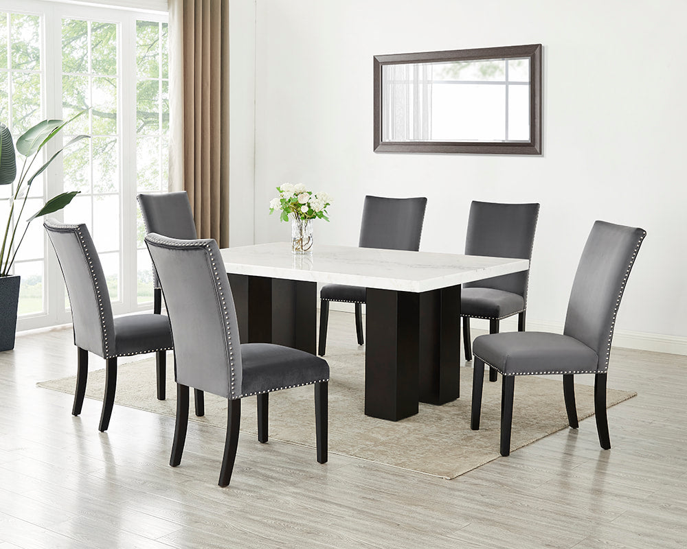 Finland - (GENUINE MARBLE) Table & 6-Chairs