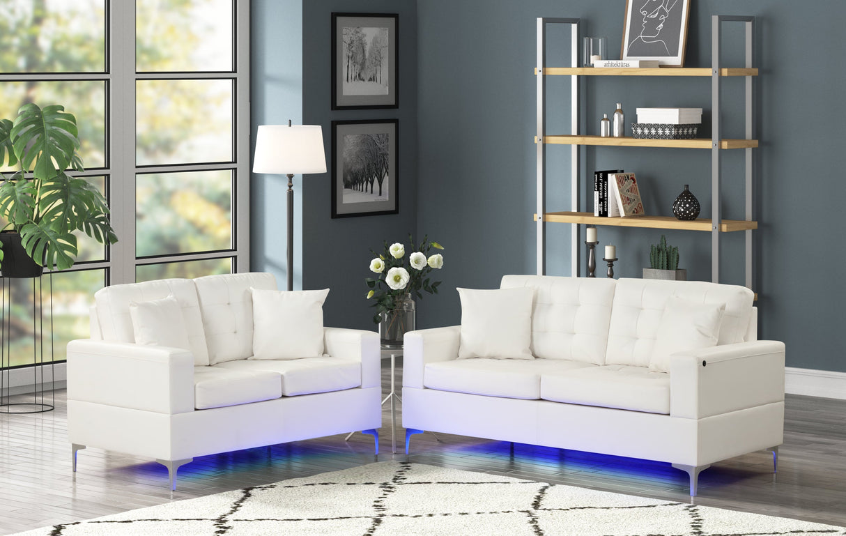 Miami - Sofa & Loveseat Set (LED LIGHTS)